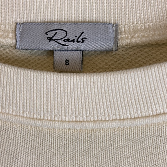 Rails Reeves drop sleeve cuffed oversized rolled hem Sweatshirt S Cream Pumice - Picture 7 of 16